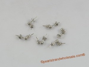 14k white gold stud earrings mounting