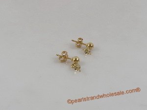 14k yellow gold stud earring mounting 