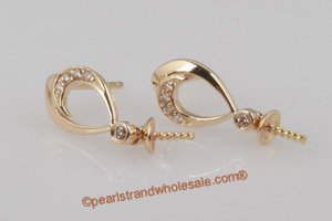 Gold Stud Earrings Mountting