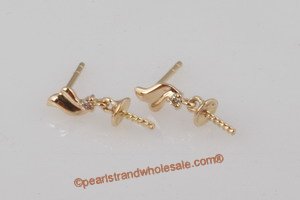Gold Stud Earrings Mountting